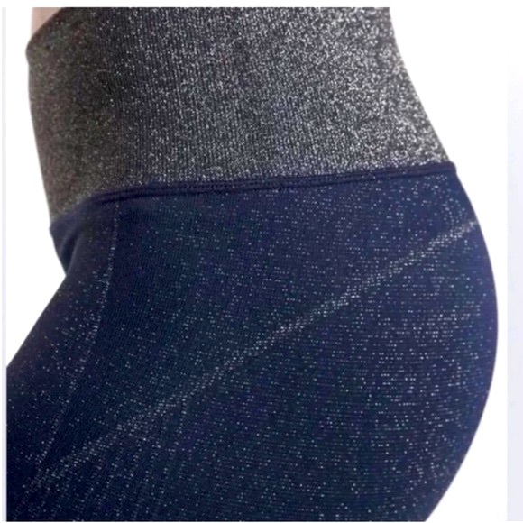 ATHLETA Navy Twilight Tight 2.0 high rise leggings sparkly size S NWT - Picture 2 of 10